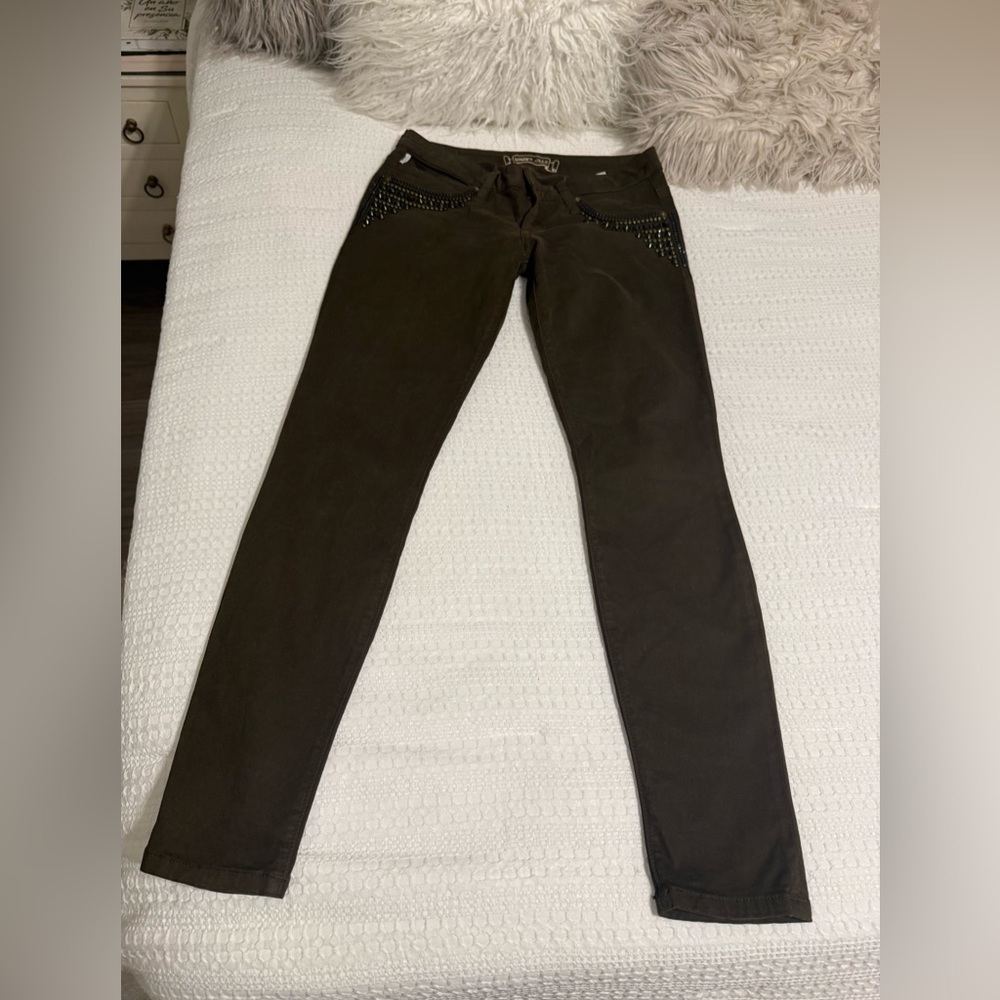 Robin's Jean Olive Pants with Winged Patch
